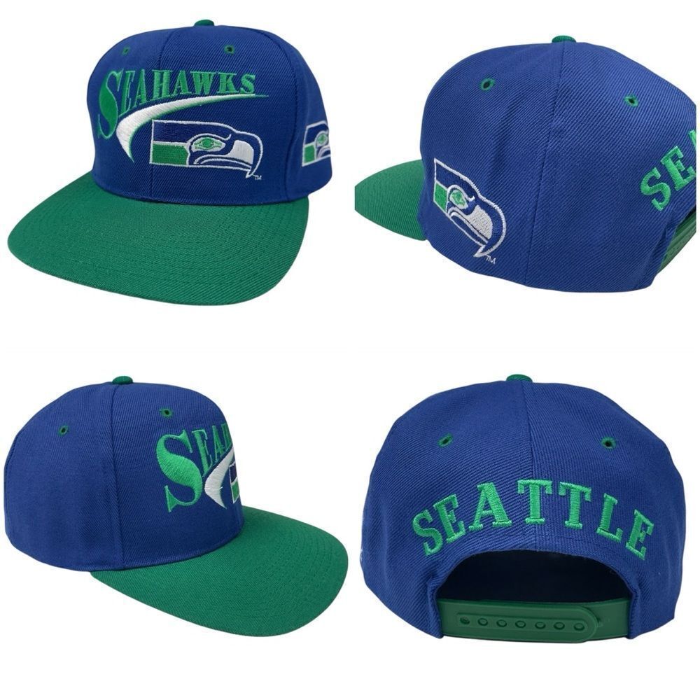 Vintage Seattle Seahawks NFL Drew Pearson Spell Out Wool Snapback Hat